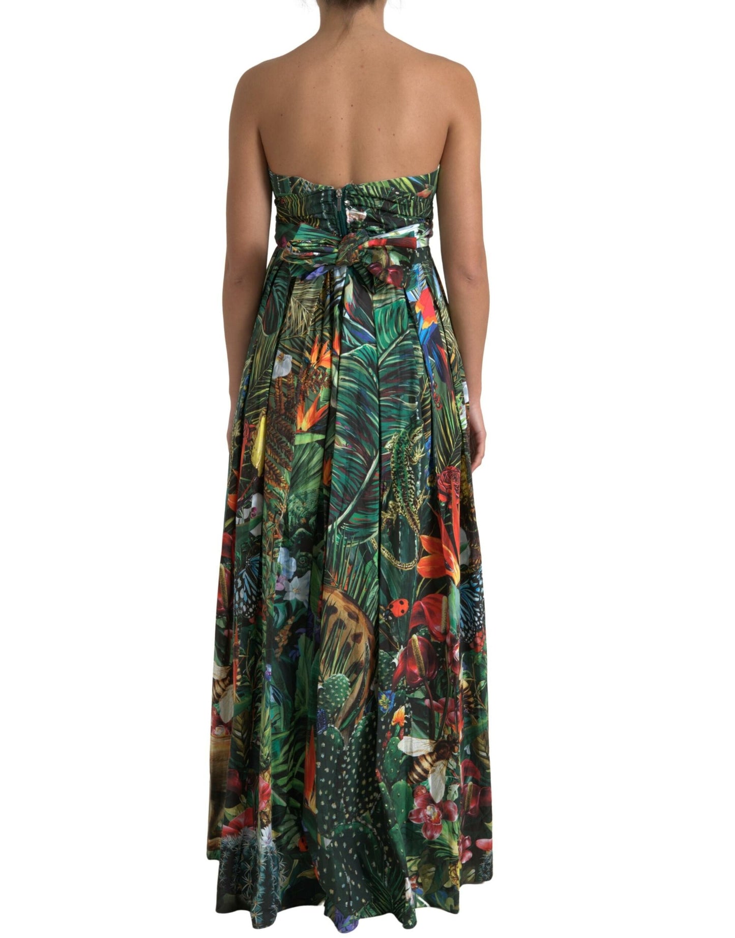 Multicolor Cotton Jungle-Print Gown