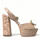 Chic Light Pink Platform Heels with Lace Detail