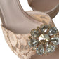 Chic Light Pink Platform Heels with Lace Detail