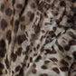 Brown Leopard Print Silk Ruffled Midi Dress