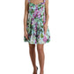 Multicolor Floral A-line Mini Cotton Shift Dress