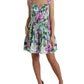 Multicolor Floral A-line Mini Cotton Shift Dress