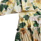 Yellow Floral Print Cotton Mini Dress