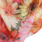Multicolor Sunflower Print Silk Midi Dress