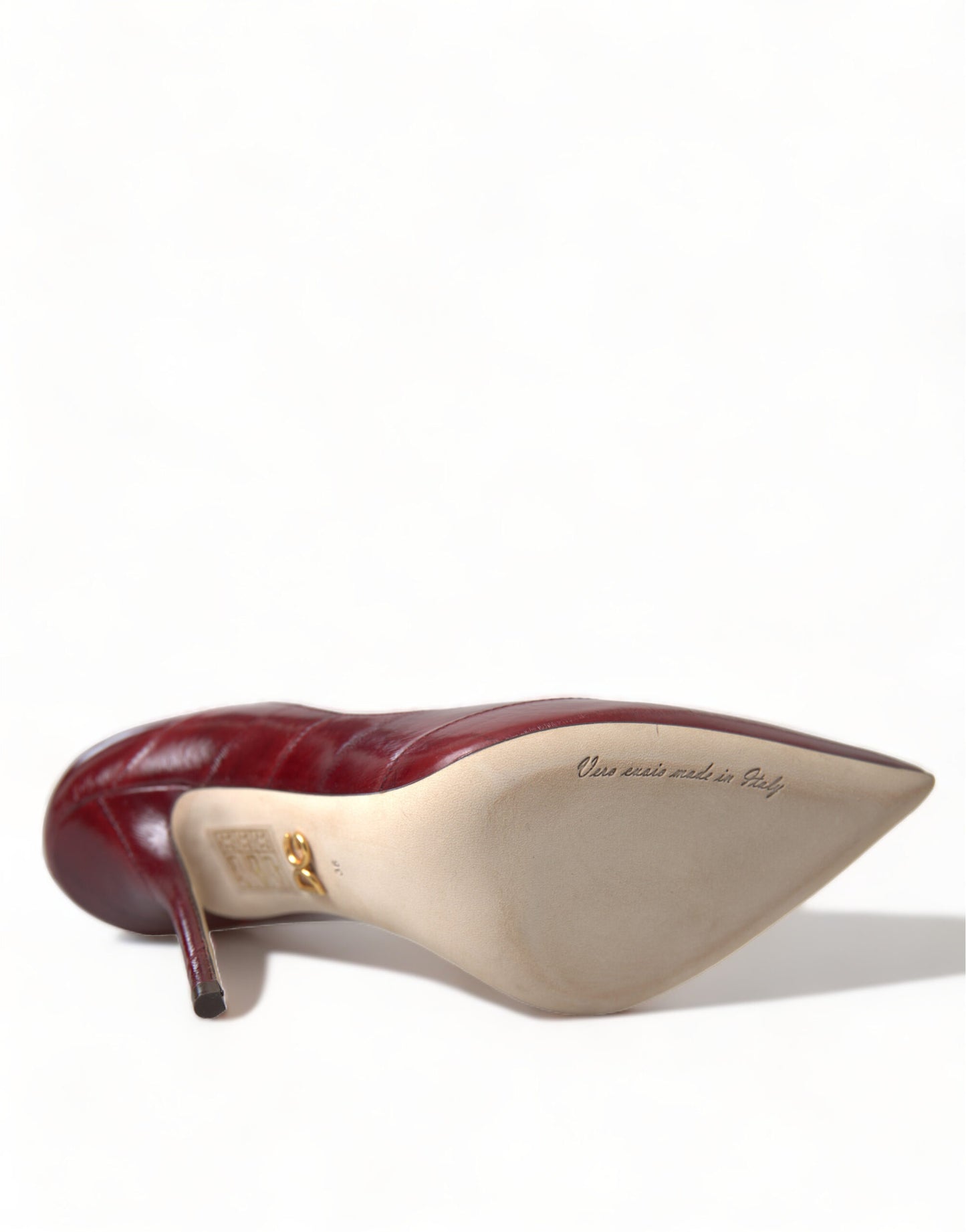 Elegant Bordeaux Eel Skin Pumps