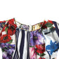 Multicolor Striped Floral Print Mini Dress