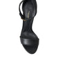 Black Leather Baroque DG Heel Sandals Shoes