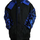 Black Blue Hooded Windbreaker Coat Jacket