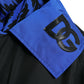 Black Blue Hooded Windbreaker Coat Jacket