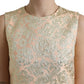 Metallic Floral Jacquard A-line Mini Dress