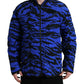 Black Blue Hooded Windbreaker Coat Jacket
