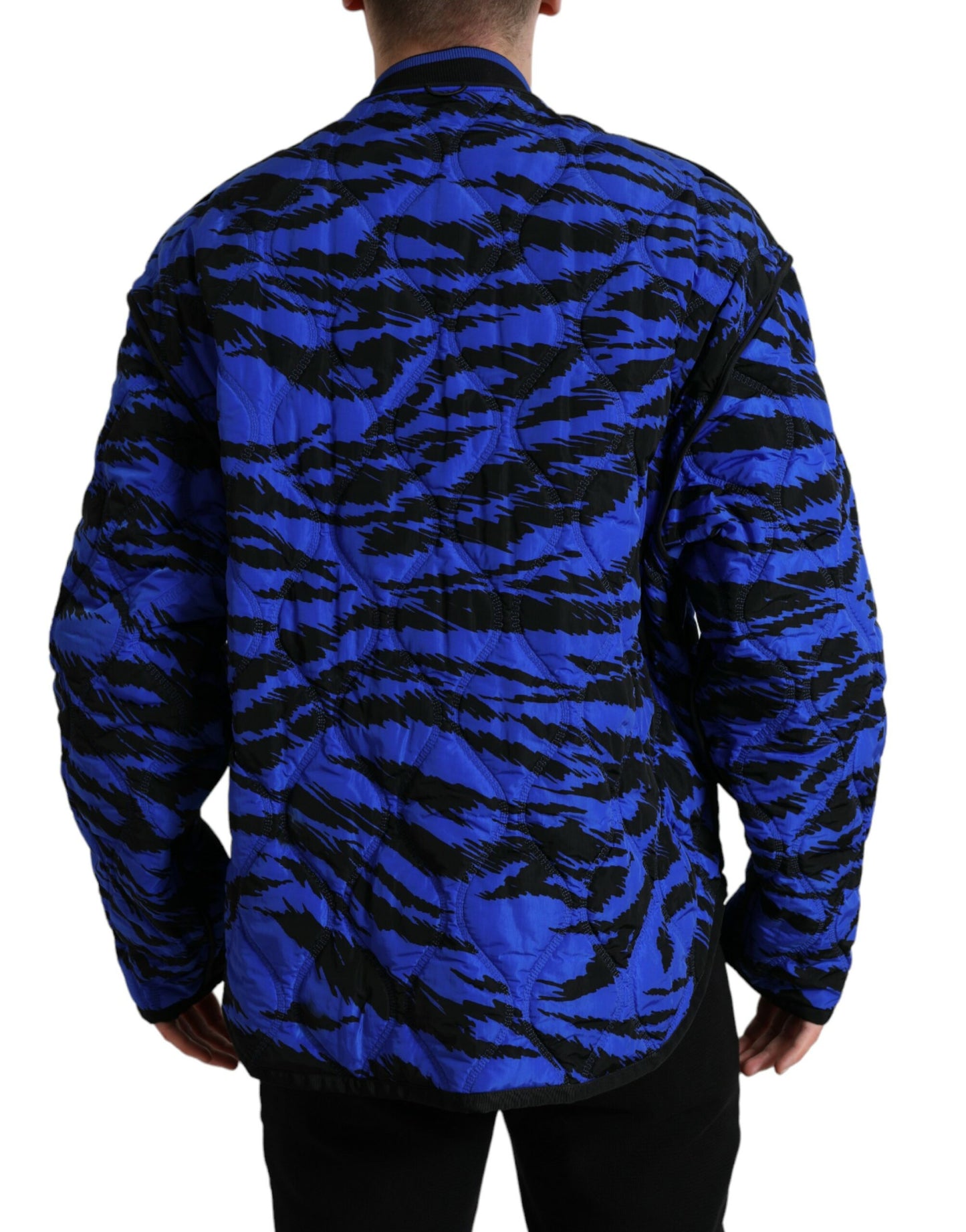 Black Blue Hooded Windbreaker Coat Jacket