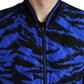 Black Blue Hooded Windbreaker Coat Jacket