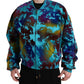 Multicolor Color Splash Zip Bomber Jacket