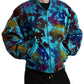 Multicolor Color Splash Zip Bomber Jacket