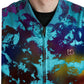 Multicolor Color Splash Zip Bomber Jacket