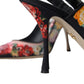 Floral Slingback Heels with Luxe Crystal Details