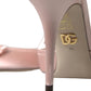 Pink Satin Slip On Heels Sandals Shoes