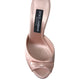 Pink Satin Slip On Heels Sandals Shoes