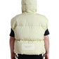 Yellow Nylon Hooded Short Sleeves Jacket