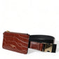 Brown Alligator Leather Airpods Case Coin Purse Wallet