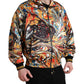 Multicolor Abstract Polyester Bomber Jacket