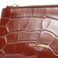 Brown Alligator Leather Airpods Case Coin Purse Wallet