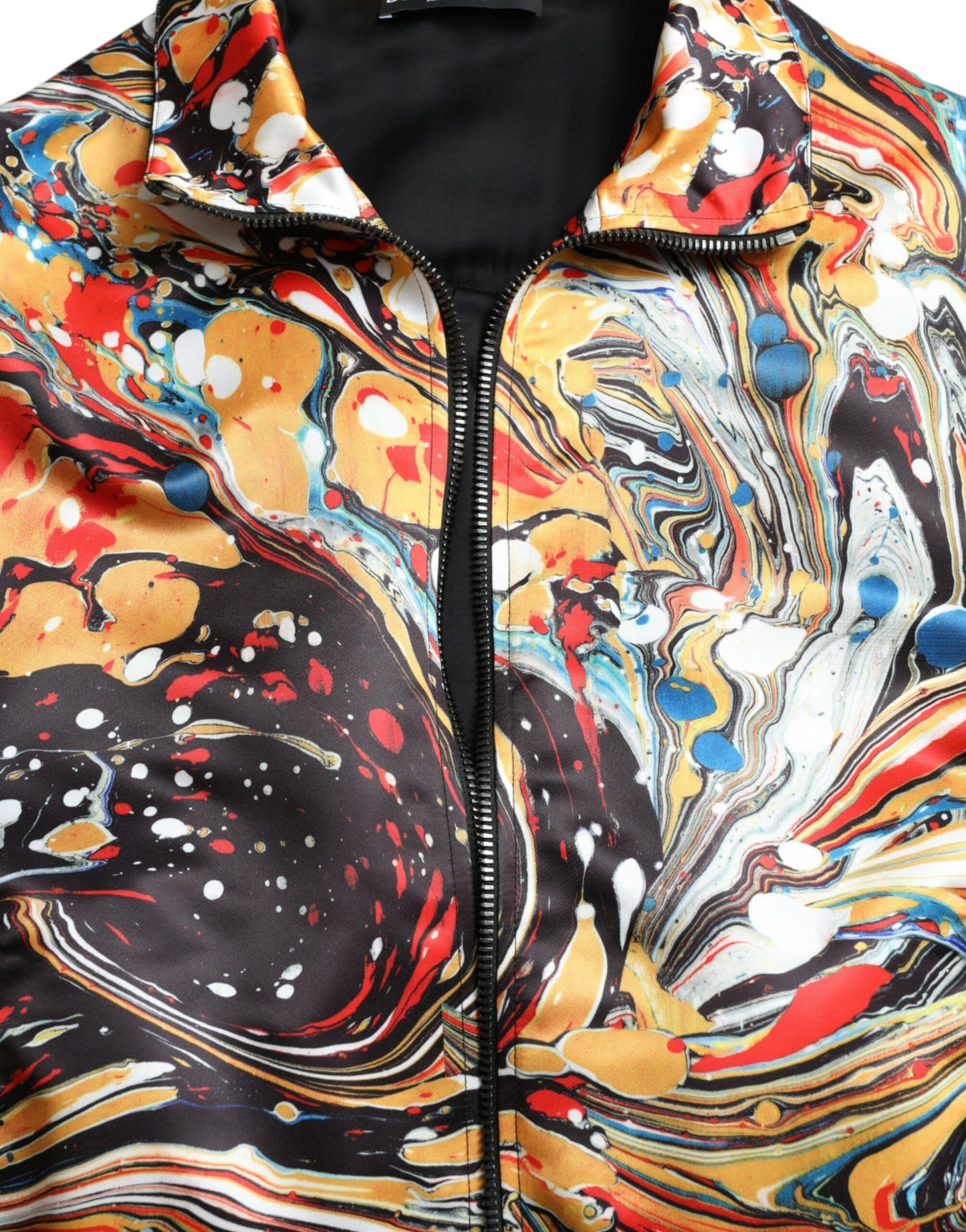 Multicolor Abstract Polyester Bomber Jacket