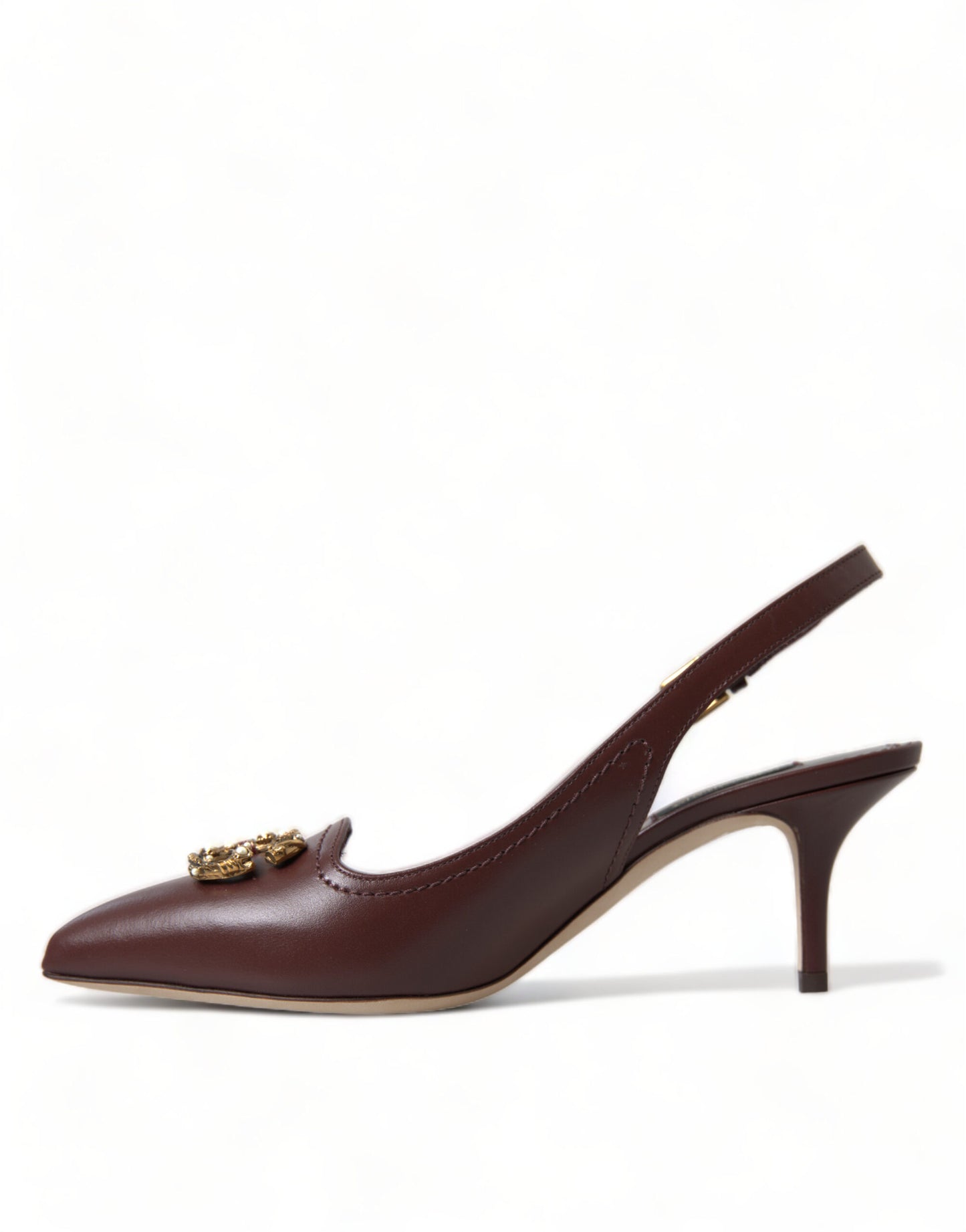 Elegant Leather Slingback Pumps - Chic Brown Hue