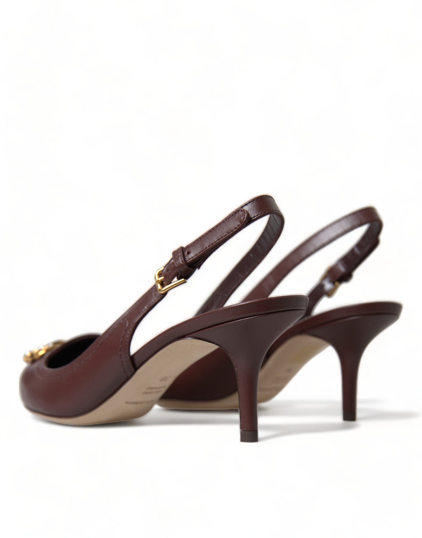 Elegant Leather Slingback Pumps - Chic Brown Hue