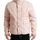 Pink Nylon Men Turtle Neck Puffer Jacket