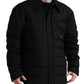 Black Polyester Quilted Logo Patch Jacket