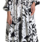 White Graffiti Long Sleeves A-line Dress