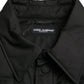 Black Polyester Quilted Logo Patch Jacket