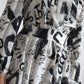 White Graffiti Long Sleeves A-line Dress
