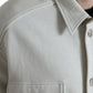 Grey Cotton Button Down Collared Coat Jacket