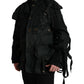 Black Patchwork Embellished Denim Jacket