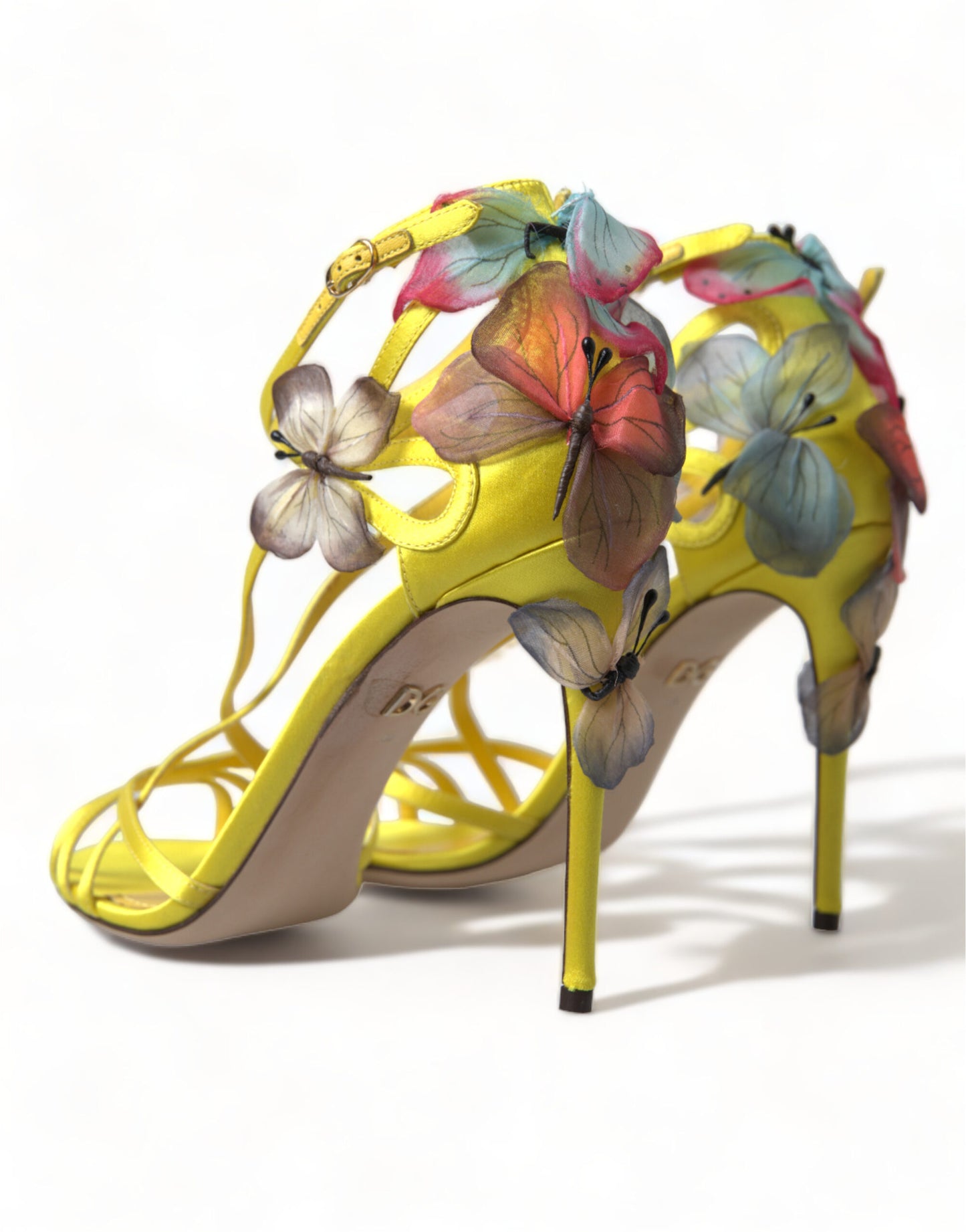 Chic Satin Floral Heeled Sandals