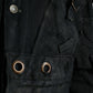 Black Patchwork Embellished Denim Jacket