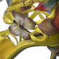 Chic Satin Floral Heeled Sandals