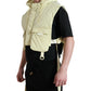 Yellow Nylon Hooded Sportswear Vest Jacket