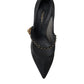 Crystal-Embellished Black Mary Jane Stilettos