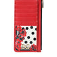 Red White Leather DG Logo Zip Card Holder Wallet