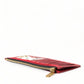Red White Leather DG Logo Zip Card Holder Wallet