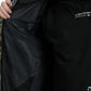 Black White Striped Crown Hooded Jacket