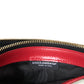 Red White Leather DG Logo Zip Card Holder Wallet