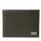 Olive Green Calfskin Leather Bifold Card Holder Wallet