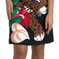 Black Tiger Jungle Print Sheath Stretch Dress
