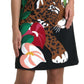 Black Tiger Jungle Print Sheath Stretch Dress
