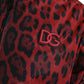 Red Leopard Nylon Bomber Full Zip Jacket